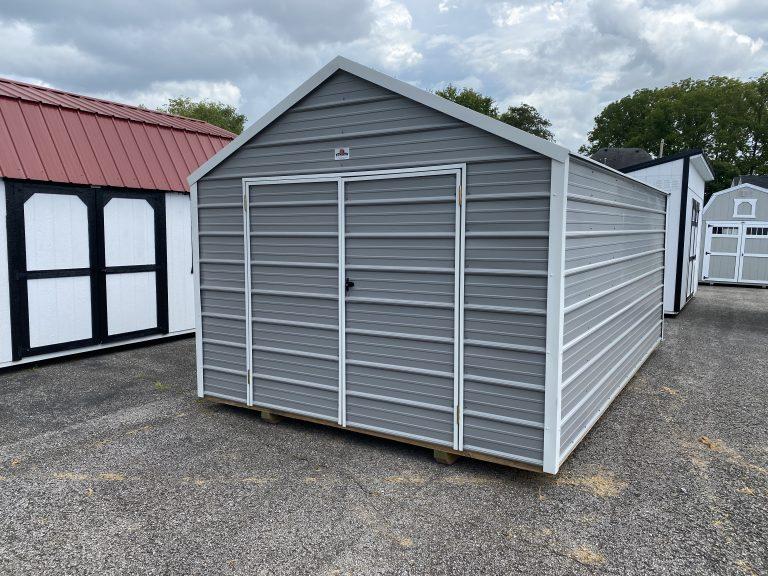 10×16 Metal Shed – Pewter Gray